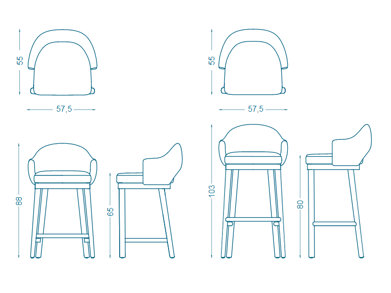 Bruno Moinard Editions Gumi 3 Bar Chair