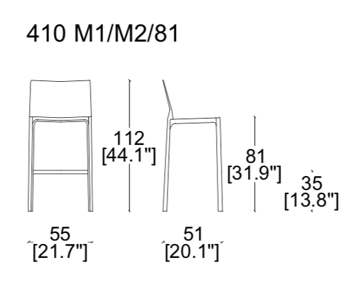 Cassina Cab 410 Bar Chair