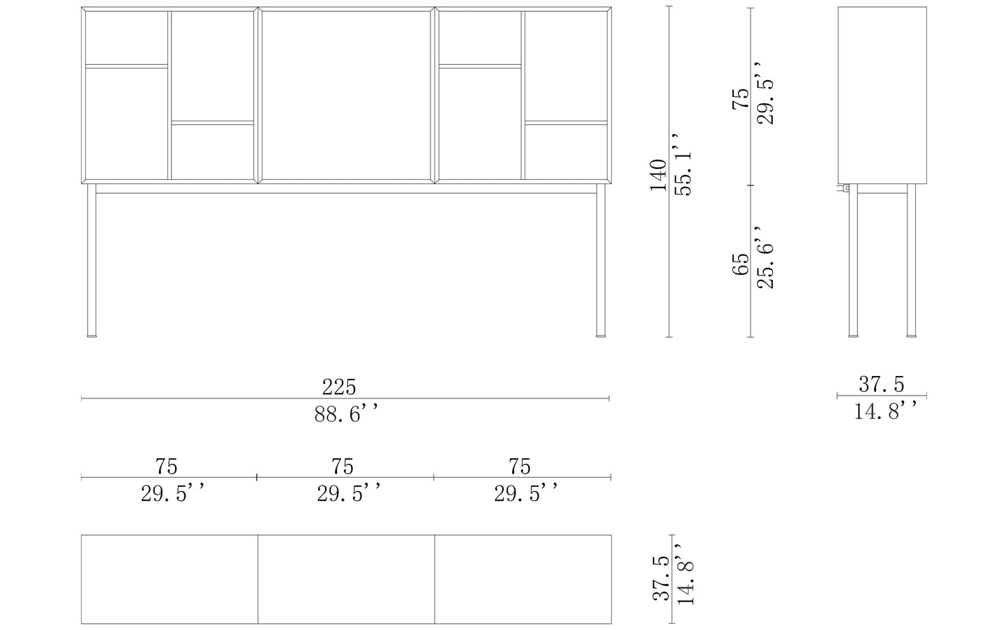 Cassina 20 Casiers Standard P.E.N Sideboard