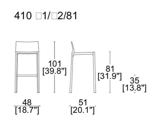 Cassina Cab 410 Bar Chair