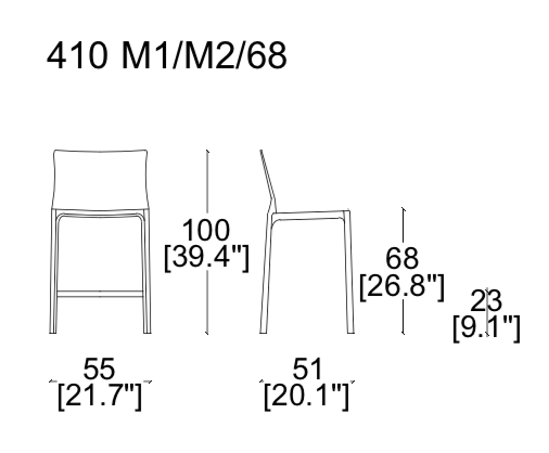 Cassina Cab 410 Bar Chair