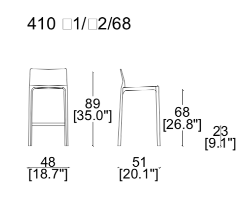 Cassina Cab 410 Bar Chair