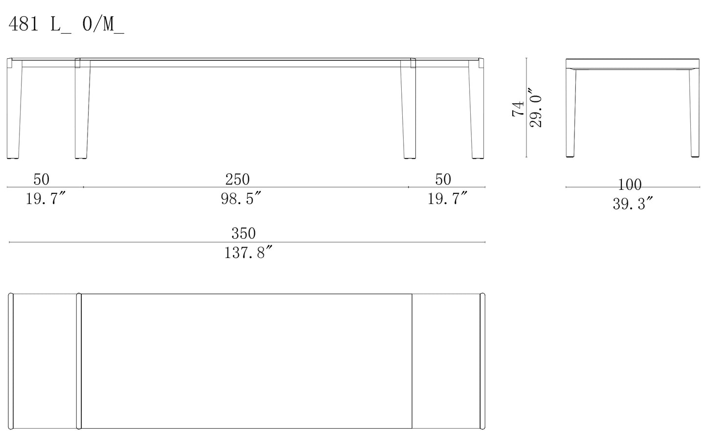 Cassina  Longplane Dining Table