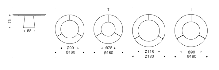 Cattelan Rado Wood Round Dining Table