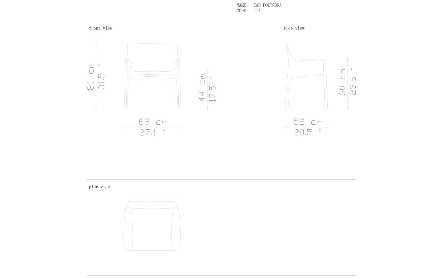 Cassina Cab Dining Chair