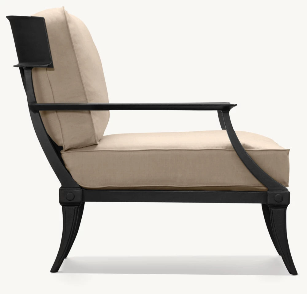 RH Klismos Cast Aluminum Lounge Chair