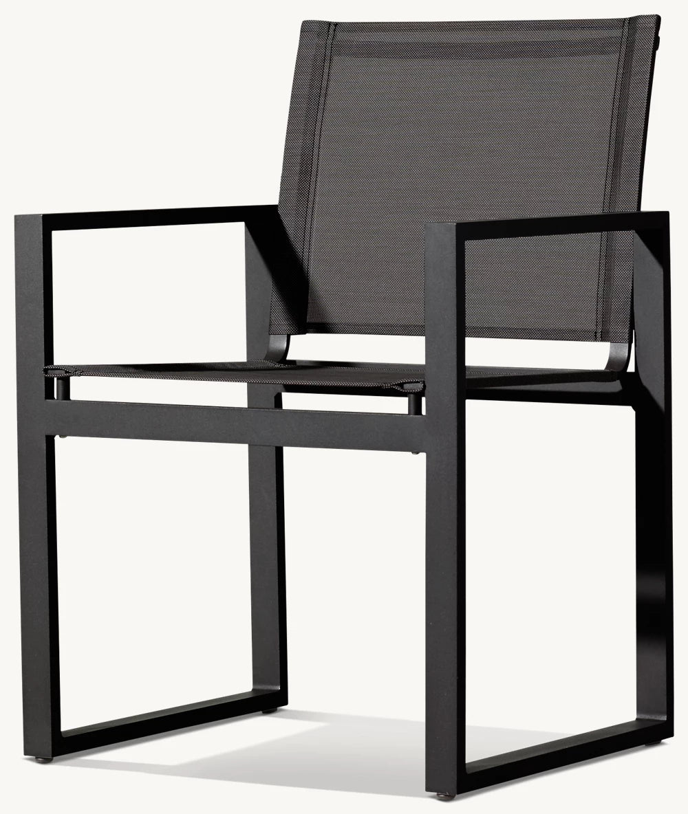 RH Aegean Teak/Aluminum  & Mesh Dining Side Chair