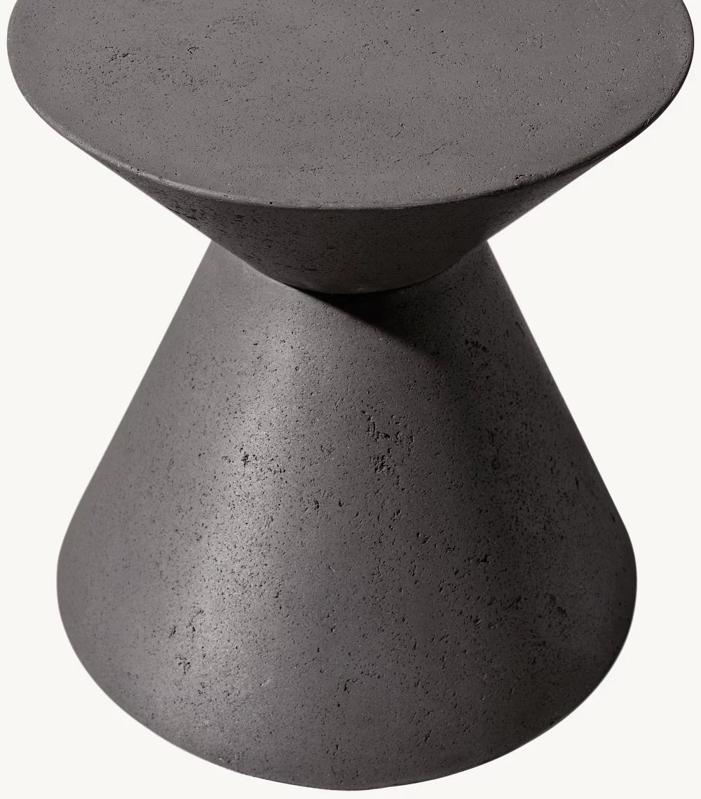RH Geometric Concrete Side Table