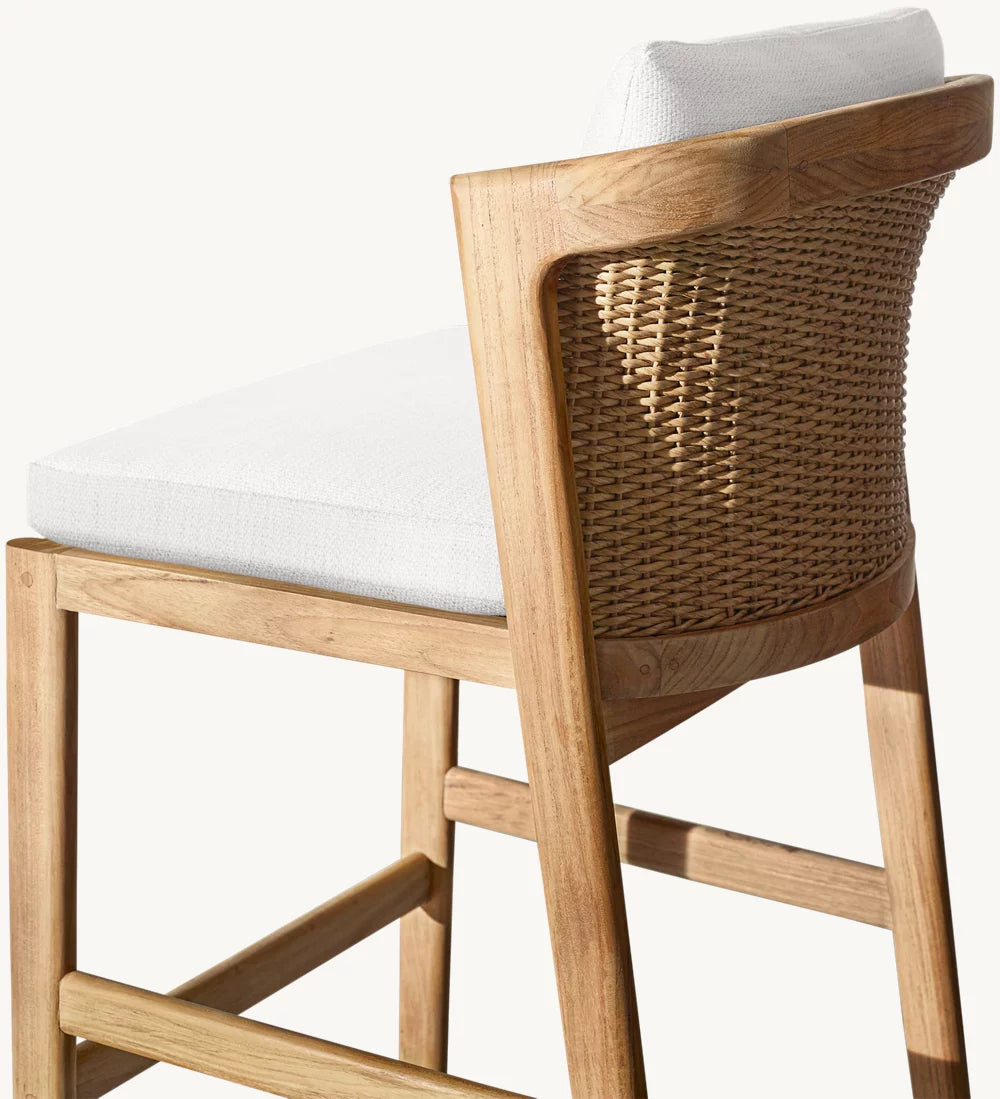 RH Malta Teak Bar & Counter Stool – daylight