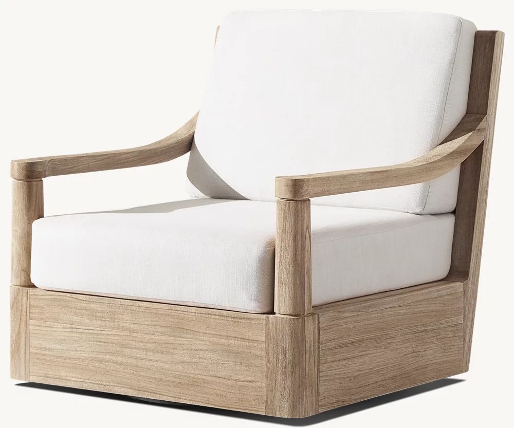 RH Miramar Teak Swivel Lounge Chair