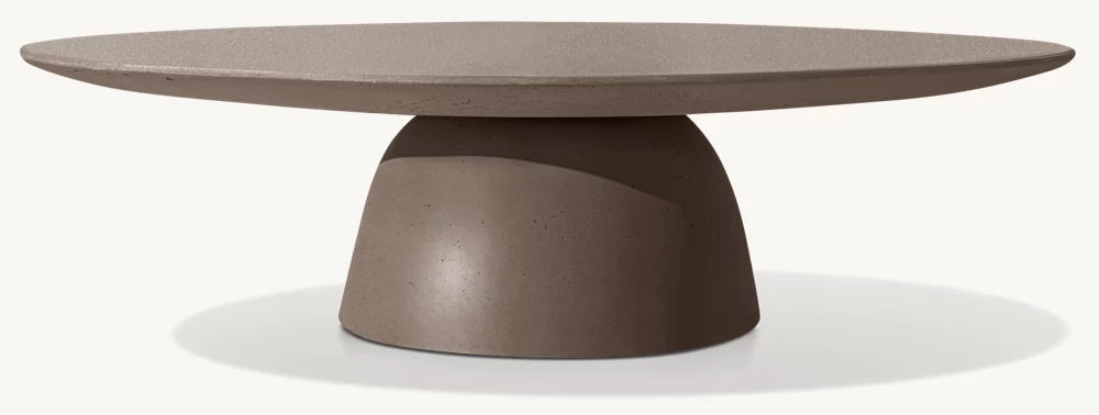 RH Ellisse Concrete Coffee Table