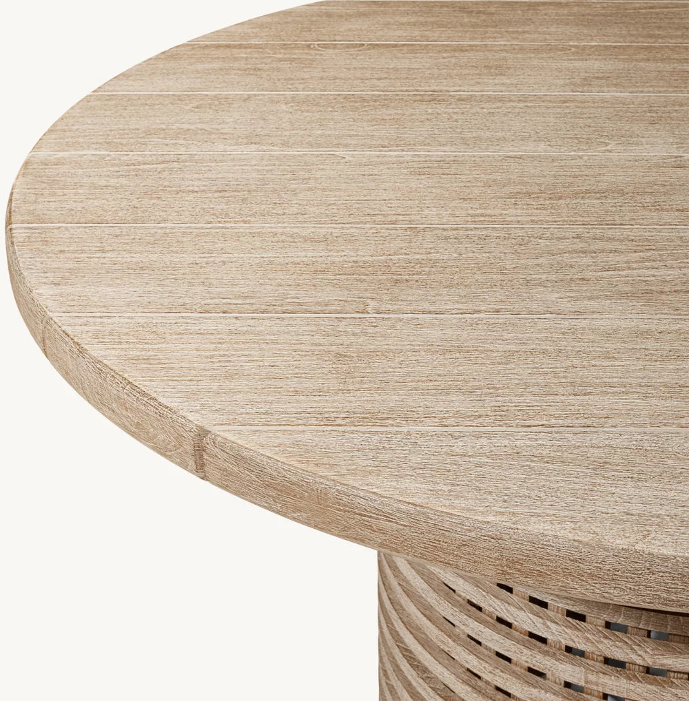 RH Trelica Teak Round Dining Table