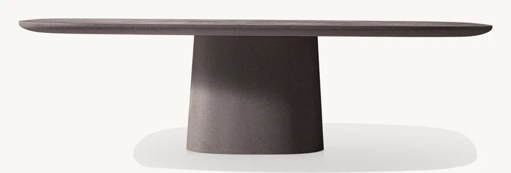 RH Caprera Concrete Rectangular Dining Table