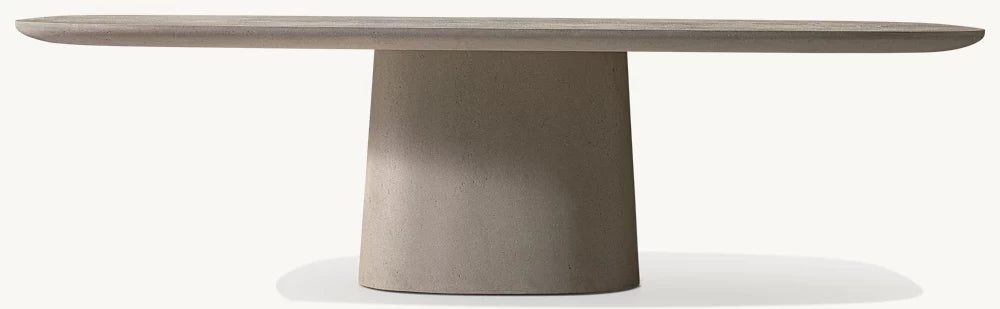 RH Caprera Concrete Rectangular Dining Table