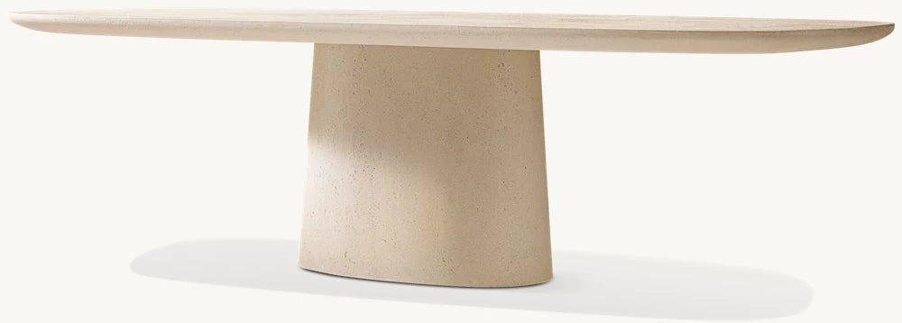 RH Caprera Concrete Rectangular Dining Table