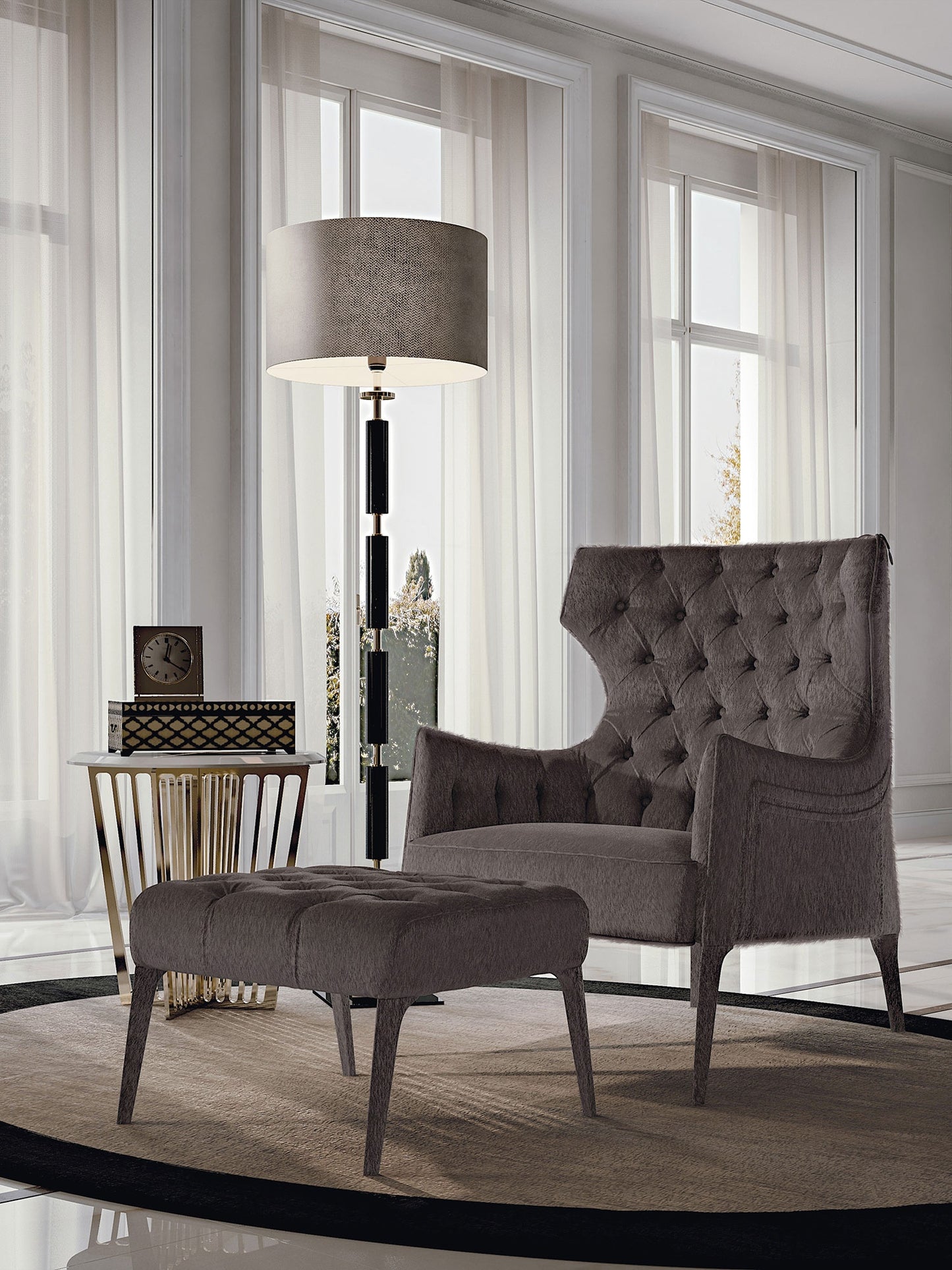 Vittoria Frigerio Piola Bergere Capitonnè Leisure Chair