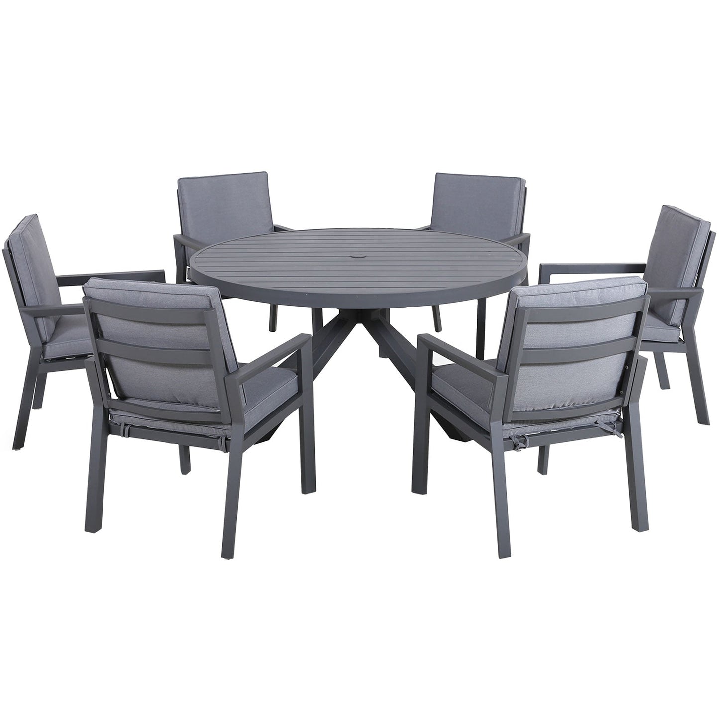 New York Outdoor 6 Seat Round Dining Set