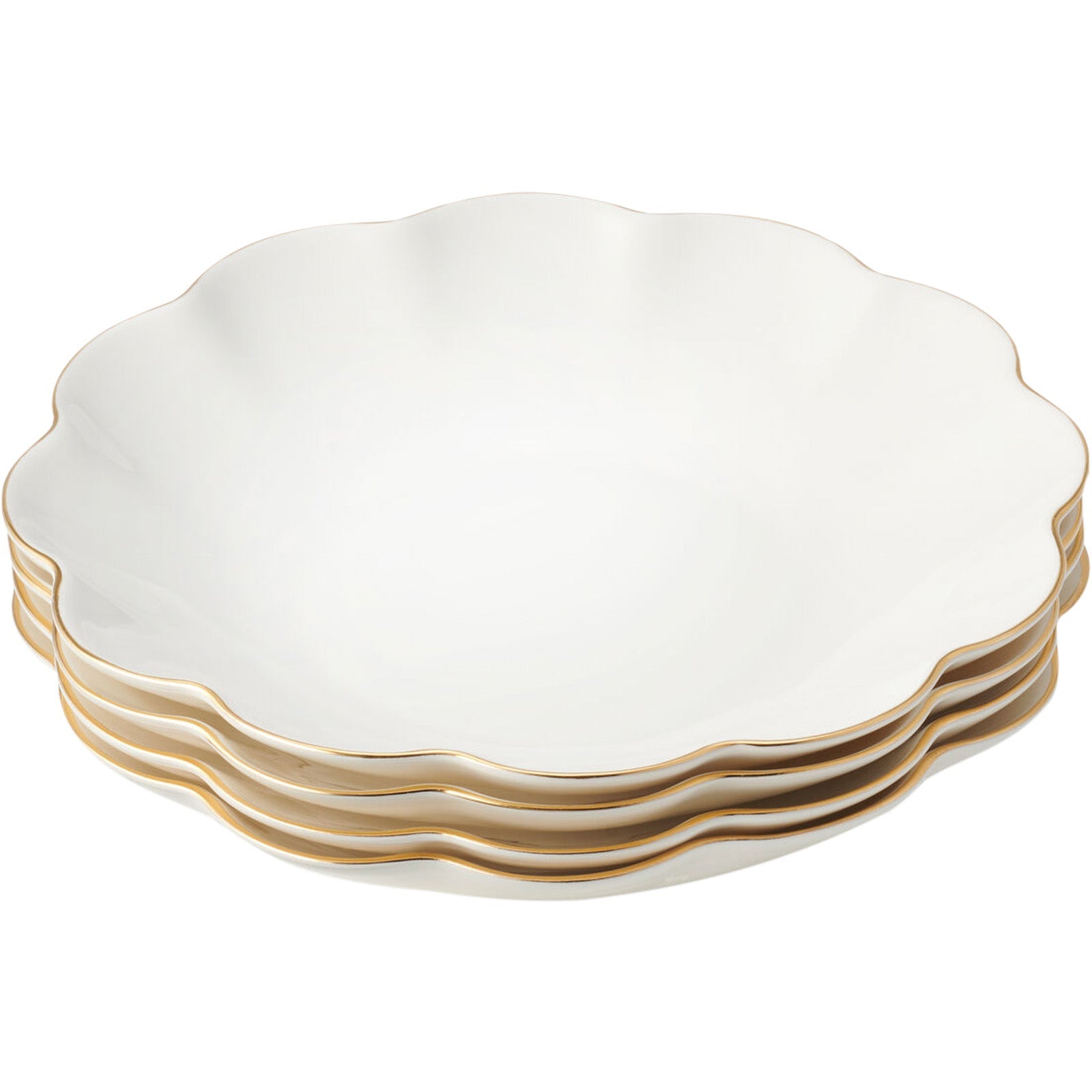 Set of 4 Scalloped Appetizer Plates daylight